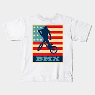 American Flag Bmx Retro Vintage Bmx Kids T-Shirt